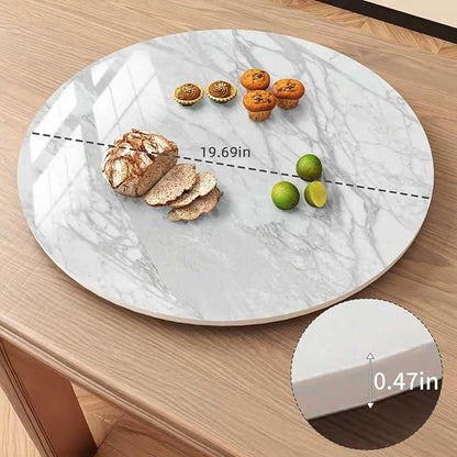 19.69" Lazy Susan for Table Top Sintered Stone Rotating Serving Tray for Dining Table, Kitchen Lazy Susan Organizer Spinning Rotating Food Server Party Centerpieces