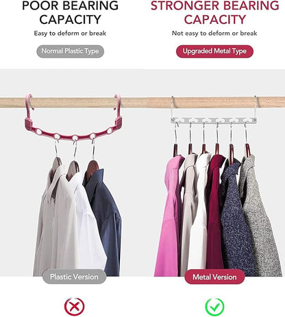 Space Saving Hangers for Clothes, Sturdy Metal Hangers Wardrobe Closet Organizer, Magic Cascading Hanger, Pack of 12