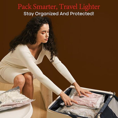 Vacbird Vacuum Bags for Travel with Rechargeable air Pump,Carry-on Size Compression Packing Bags for Luggage and Suitcase, Space Saver for Clothes and Clothing 24 Combo Travel Size