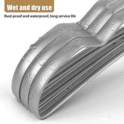 VWV 10 Pack Aluminum Hangers - 15 Inch Silver Suit & Dress Hangers - Heavy Duty, Wedding Ready