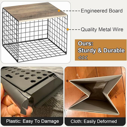 Widened & Heightened Closet Organizers And Storage Shelves With Top Board, Set of 3 Stackable Closet Shelf Organizer Storage Bin Basket For Clothes Sweaters,Space-saving, Sturdy,Wider Higher Size