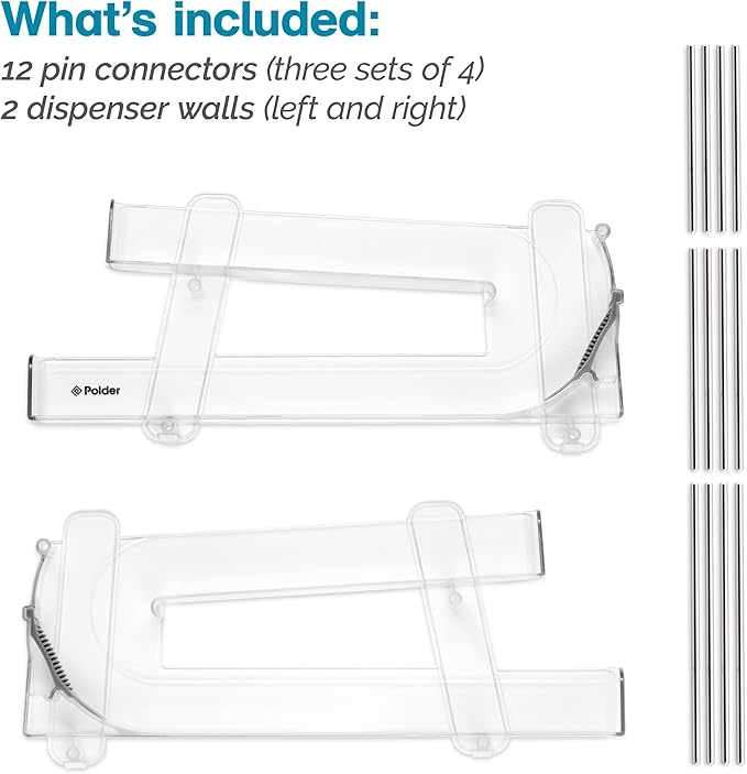 Polder Gravity Feed Can Dispenser, BPA-Free Plastic Beverage and Drink Dispenser, Holds Up to 10 Soda Cans, Ideal for Refrigerators and Countertops, Fridge Organizer, 14" x 5.3" x 6.1"
