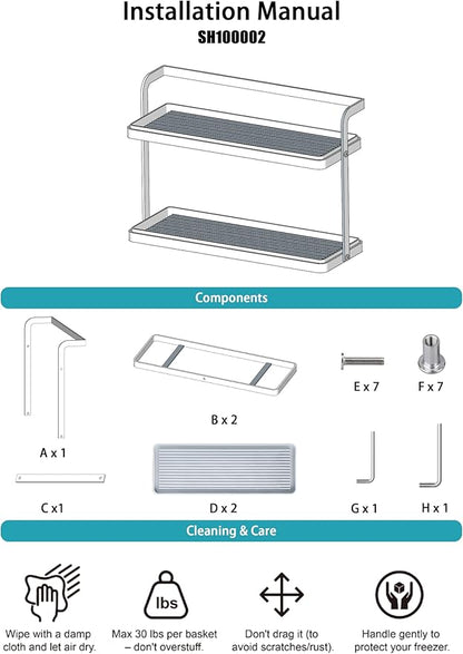 Bathroom Countertop Organizer for Small Spaces, 2-Tier Makeup Shelf with Vanity Tray, Tool-Less Installation Skincare & Perfume Organizer, Non-Slip Design for Dresser（White&Black） (Black)