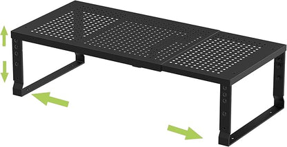 Jojocross Expandable Adjustable Stackable Kitchen Organizer, Spice Rack,Metal Pantry Storage Shelves Racks,Counter Shelf for Cabinets, Countertop, Cupboard(1 Pack/Medium/Black)