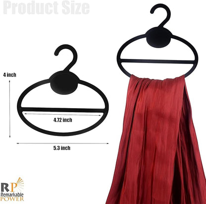 50 Pack Black Scarf Hanger Plastic Scarf Holders Scarves Ties Organizers for Headscarves Clothing Sorting Storing