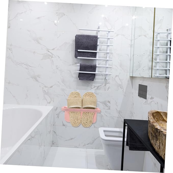 VOSAREA 4pcs Wall Mounted Foldable Shoes Rack Eco-friendly Hanging Organizer for Slippers Sneakers More White Pink Grey Blue Easy to Install Space Saving for Home