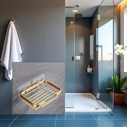 Soap Holder Dish, Bar Suction Cup Soap Tray Wall Mounted, Rustproof Stainless Steel Sponge Holder Caddy for Bathroom Bathtub Kitchen Sink