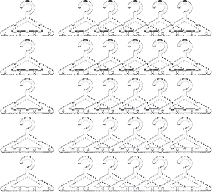PATIKIL 50pcs Clothes Hanger Earring Holder, Mini Acrylic Coat Hangers Earring Hangers Hanger Rack for Earring Holder Organizer Stand Studs, Silver Tone