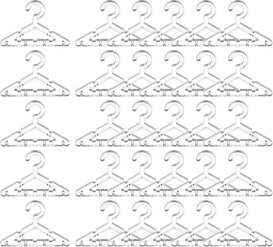 PATIKIL 50pcs Clothes Hanger Earring Holder, Mini Acrylic Coat Hangers Earring Hangers Hanger Rack for Earring Holder Organizer Stand Studs, Silver Tone