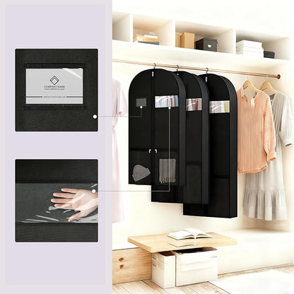 54" Garment Bags for Closet Storage and Travel, Gusseted Hanging Garment Bags for Men Women with Pockets Handles and Zipper, Suit Cover Bags for Clothes, Suits, Tuxedos, Dress, Shirts, Coats, Jackets