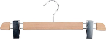 NAHANCO Executive Collection, Wooden Pant Hangers, 14" Natural (Pack of 12)