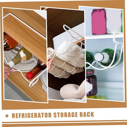Elegant Refrigerator Storage Rack Wine Bottle Display Beer Can Organizer Versatile Beverage Holder