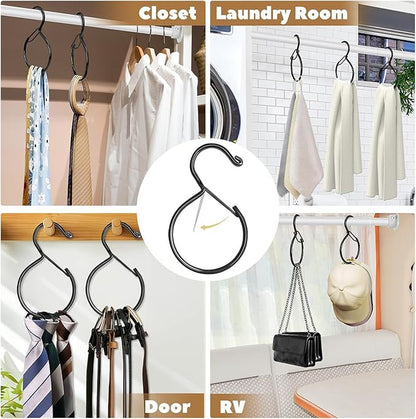 Belt Hanger for Closet, Metal Rust-Proof Belt Rack, Scarf Hanger, Hat Hanger, Tie Hanger, Ideal for Organizing Belts, Ties, Scarves, Hats, and Bags in Your Wardrobe (6 Pack)
