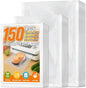 FUNFERY Precut Vacuum Sealer Bags for Food, 150 Pint 6" x 10" and Quart 8" x 12" and Gallon 11" x 16", Food Long-Term Storage and Sous Vide Commercial-Grade Bag, BPA Free