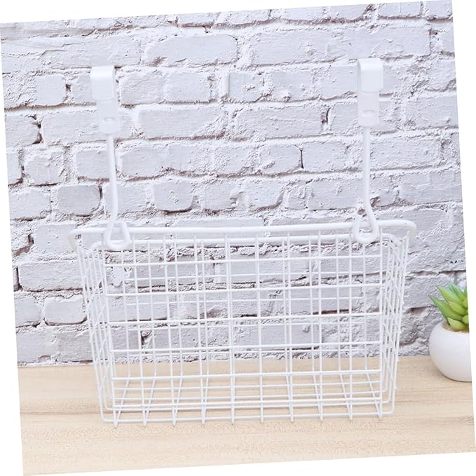 OUNONA Door Storage Cabinet Basket Hanging Organizer for Kitchen Bathroom Office Hanging Rack Lids