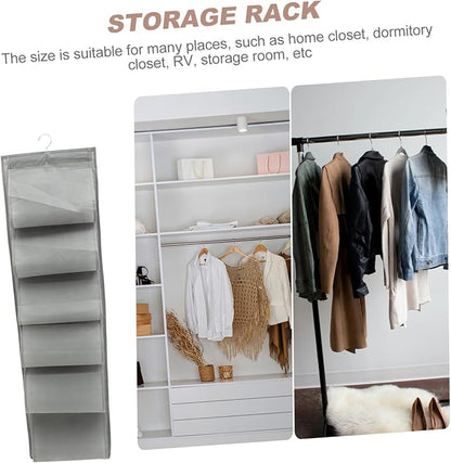 Hemobllo Over Door Hanging Shoe and Underwear Storage Bag Organizer Compartment Non Woven Closet Hanging Organizer for Wardrobes and Door Storage Gray
