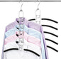 Mastom Space Saving Clothes Hangers, Multilayer Metal Hanger 2 Pack 5 in 1 Space Saver Coat Hangers, Anti-Slip Foam Padded Shirt Suit Hanger for Closet Storage Organizer