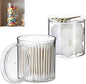 2Pack Stackable Clear Plastic Container - Round Vanity Storage Organizers with Lids for Hair Accessories & Beauty Supplies & Bathroom Container Set