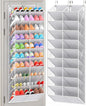 TAKE FIRE Over the Door Shoe Organizer: 10-Tier Clear Pocket Storage for Sneakers, Boots & Heels (20-30 Pairs, Black)