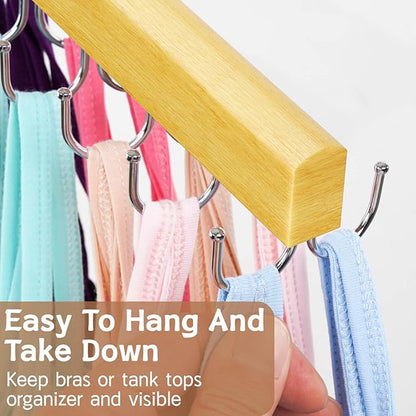 Belt & Bra Organizer for Closet - Tie Rack With 22 Rotatable Hooks, Stackable Space Saving Hanger for Women/Men, Tank Top Organizer, 3pcs