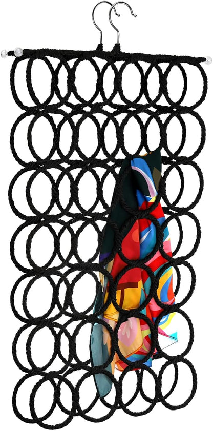 Tosnail Pack of 2 Scarf Hanger Holder Organizer Space Saver for Tie, Belt, Scarves, Socks - Black