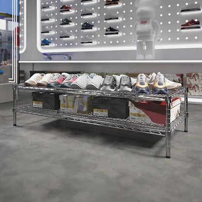 24" Deep x 54" Wide x 14" Height Wire Shelving Kit | 2-Tier | NSF Commercial Storage Rack Unit