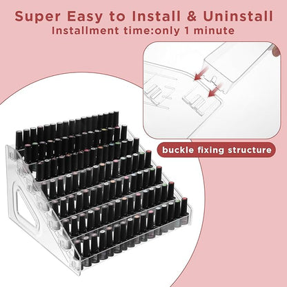 2 Pcs 7 Tiers Clear Essential Oils Nail Polish Organizer Acrylic Display Stands, Paint Organizer Rack, Acrylic Display Rack for Nail Polish, Sunglasses, Essential Oils, Eyeglasses and Makeup
