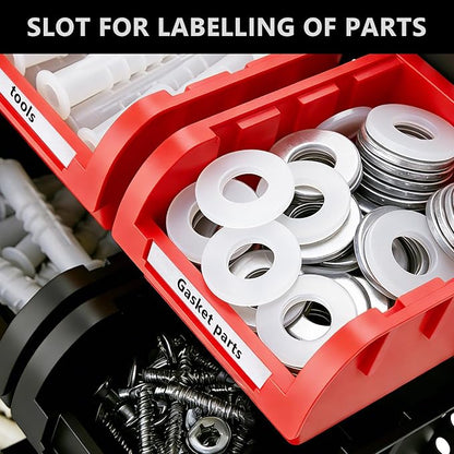 90Pcs Plastic Wall Mounted Storage Bins Parts Rack Nuts And Bolt Bins Organizer For Shop Garage for Screws, Nuts, Bolts, Nails, Beads, and Small Hardware Parts(YELLOW+BLACK, 90)