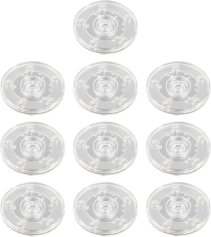 Geesatis 10 Pcs Tiny Lazy Susan 3 inch Acrylic Turntable Organizer Bearings Round Swivel Plate, Smooth Swivel Plate for Kitchen Base Turn Dining Table, Clear