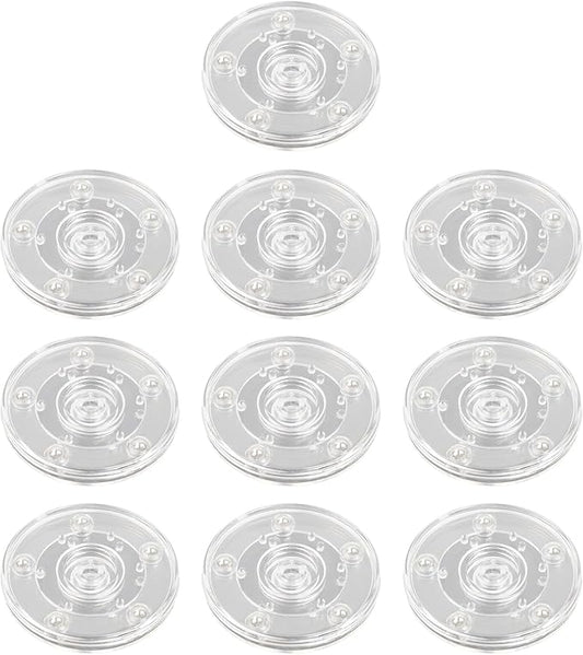 Geesatis 10 Pcs Tiny Lazy Susan 3 inch Acrylic Turntable Organizer Bearings Round Swivel Plate, Smooth Swivel Plate for Kitchen Base Turn Dining Table, Clear