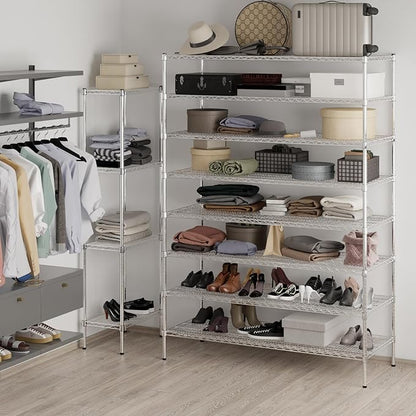 24" Deep x 60" Wide x 86" Height Wire Shelving Kit | 8-Tier | NSF Commercial Storage Rack Unit