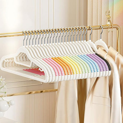 Ergocar Plastic Hanger Rainbow Anti -Slip Non -Traceless Hanger Saves Space Hanger Heavy Colored Hanger Suitable for Shirts, Dress, Gravita Hanger, Durable Versatile Color Clothes Hanger