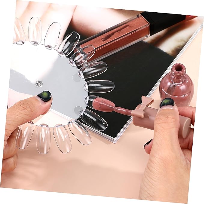 KESYOO 10pcs Clear Acrylic Nail Wheels, Nail Polish Palette for Art, Manicure Practice Display Chart, Transparent for Salon Use