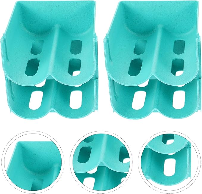 INOOMP 4pcs Stackable Drink Storage Rack Blue Can and Wine Holder Organizer for Refrigerator Kitchen Pantry
