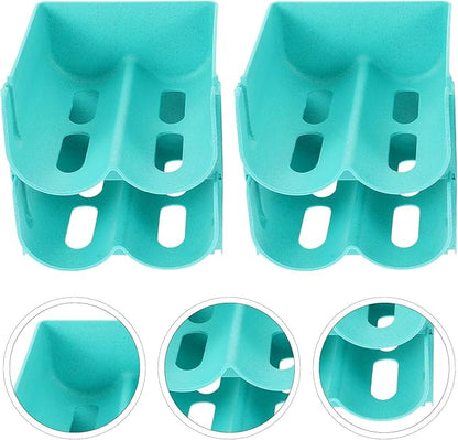 INOOMP 4pcs Stackable Drink Storage Rack Blue Can and Wine Holder Organizer for Refrigerator Kitchen Pantry