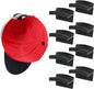 Modern JP Adhesive Hat Hooks for Wall (8-Pack) - Minimalist Hat Rack Design, No Drilling, Strong Hold Hat Hangers - USA Patented, Black