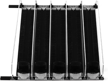 Adjustable Beverage Dispenser, Can and Bottle Organizer, Curved Spring Design, Holds Up to 6 Drinks, Easy Install for Fridge or Pantry (5PCS)