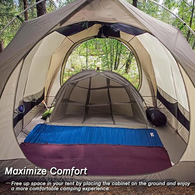 Camping Organizer Shoes,Tent Organizer, RV Shoe Organizer with Zippered Flap(Black)