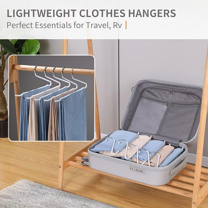 JOYBOS Jean Hangers for Closet 10 Pack - Space Saving Hanger for Pants - Non Slip Open End Stainless Steel Clothes Rack