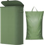 Lifewit Slim Laundry Basket with Lid, Narrow Large Laundry Hamper with Plastic Handles and Removable Bag, Tall Foldable Dirty Clothes Hampers for Laundry Room, Bedroom, Bathroom, Dorm, 65L Green