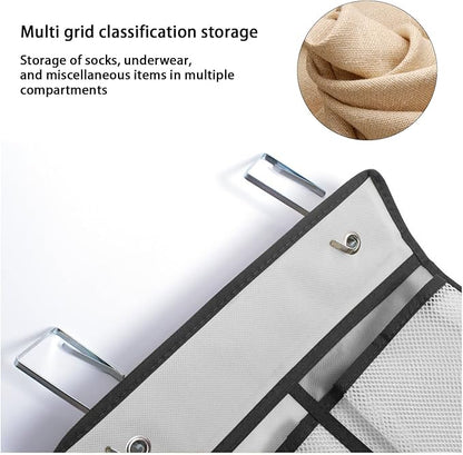 Generic Over The Door Shoe Organizers, 2024 New 12 Large Pockets Hanging Shoe Organizer, Shoe Rack for Closet Entryway Bedroom Bathroom Pantry Shoe Holder, 2 Metal Hook, Grey