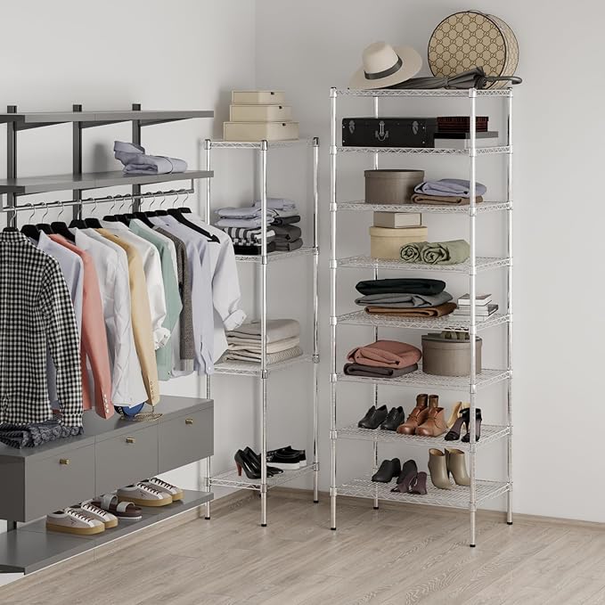 21" Deep x 30" Wide x 86" Height Wire Shelving Kit | 8-Tier | NSF Commercial Storage Rack Unit
