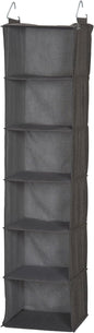 Household Essentials 6-Shelf Linen Hanging Closet Organizer, Gray