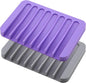 2pcs Self Draining Soap Holder Rack, Advanced Silicone Soap Dish Tray, Waterfall Drain, Suitable for Bathrooms, Kitchens, and Bathtubs, Extending Soap Life, Keeping Bars Dry and Easy to Clean (2)