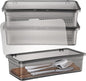 Cabilock 3 Pcs Cutlery Storage Box Container Holder Organizers Cutlery with Lid Silverware Basket Organizer Trays with Lids Cutlery Drainer Cutlery Organizer Large Utensils Black re-usable