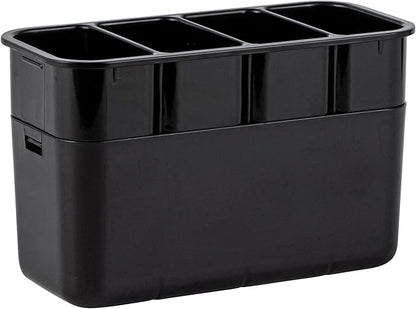 Restaurantware Stainless Steel Utensil Holder 1 Count 7 x 3.3 x 5.1 Inches Durable Cutlery Storage Flatware Organizer Rust-Resistant Sink Caddy Silver Kitchenware Holder
