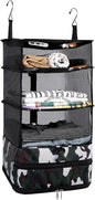 Surblue Hanging Closet Storage Bag Collapsible 3-Shelf Washable Oxford Fabric with 2 Hooks (L 11.41 * 11.41 * 19.68in, Camouflage)