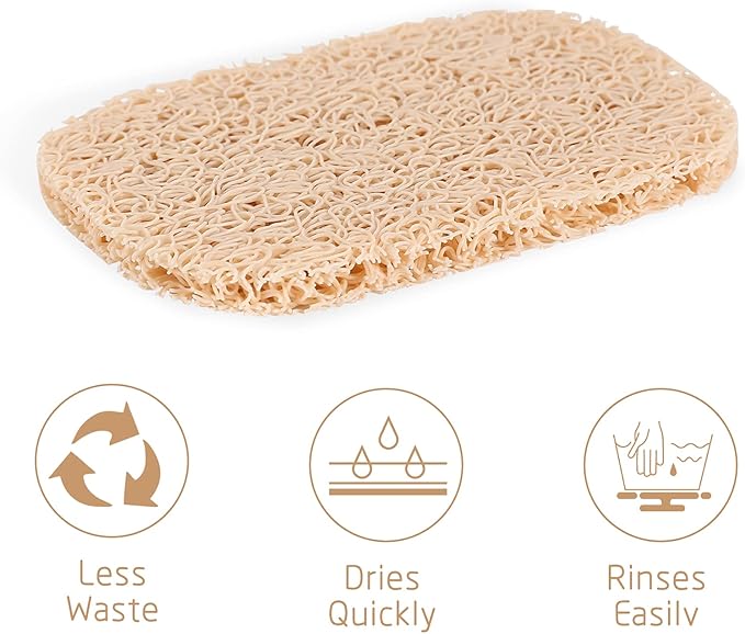 15 Piece Soap Savers Pads - Beige BPA Free Holder for Bar Soap, Non-Slip Self Draining Dish Lift for Shower, Kitchen, Bathroom - Tray Bulk Accessories