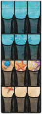 Multi-Functional 12-Pocket Hanging Bag for Doors, Heavy Duty Oxford Cloth Waterproof Lightweight and Space-Saving Design, Beach Starfish Turtle
