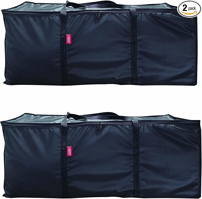 Large Moving Bags 2 Pack Black Heavy Duty Totes For Storage, Wrap Around Handles, Storage Bags for Space Saving,